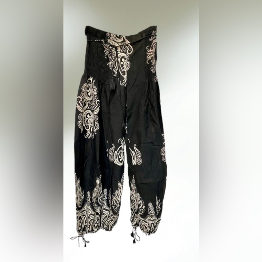 Jackpot Black White Design Flowy Pants XL